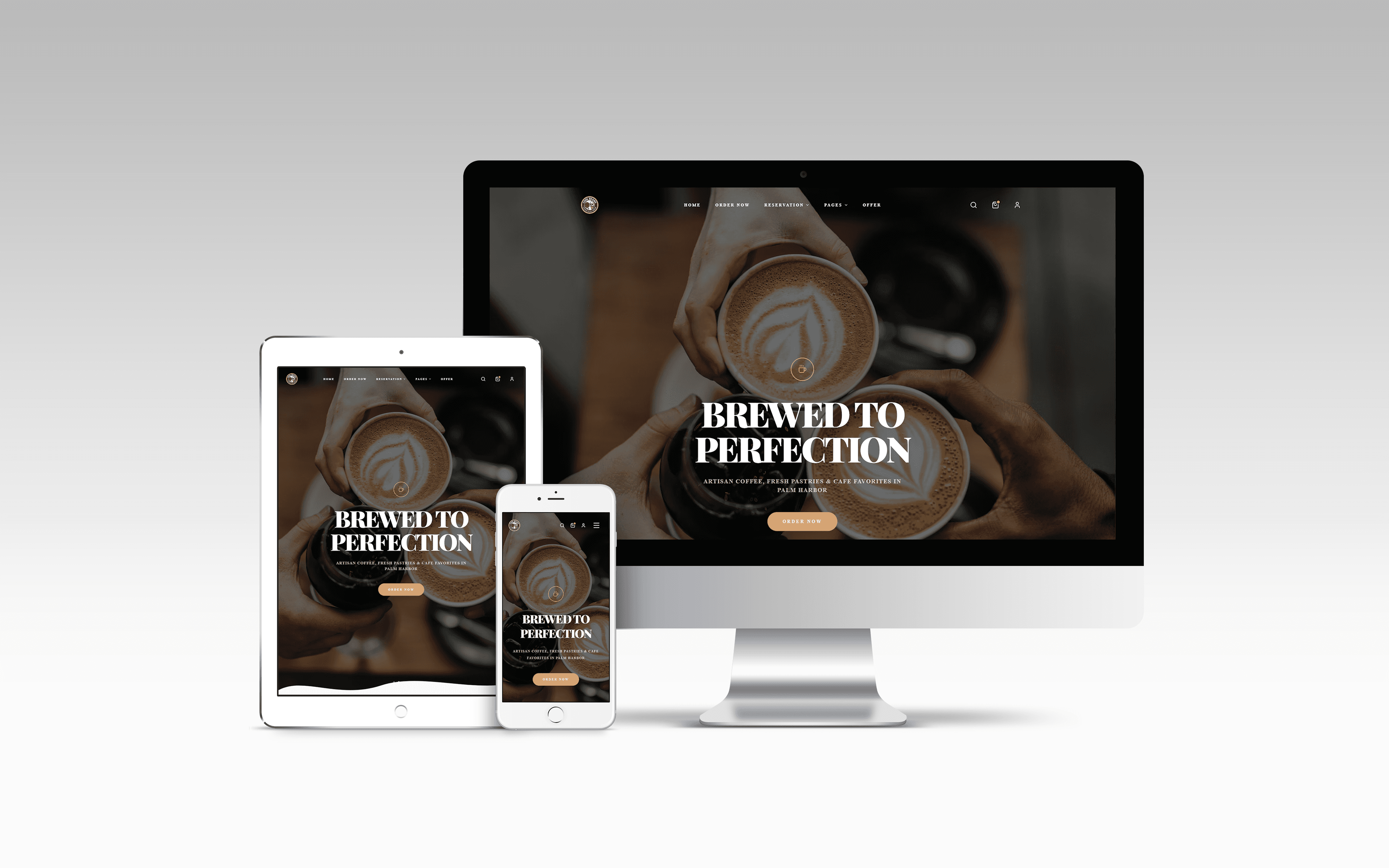 Cool Beans responsive website mockup