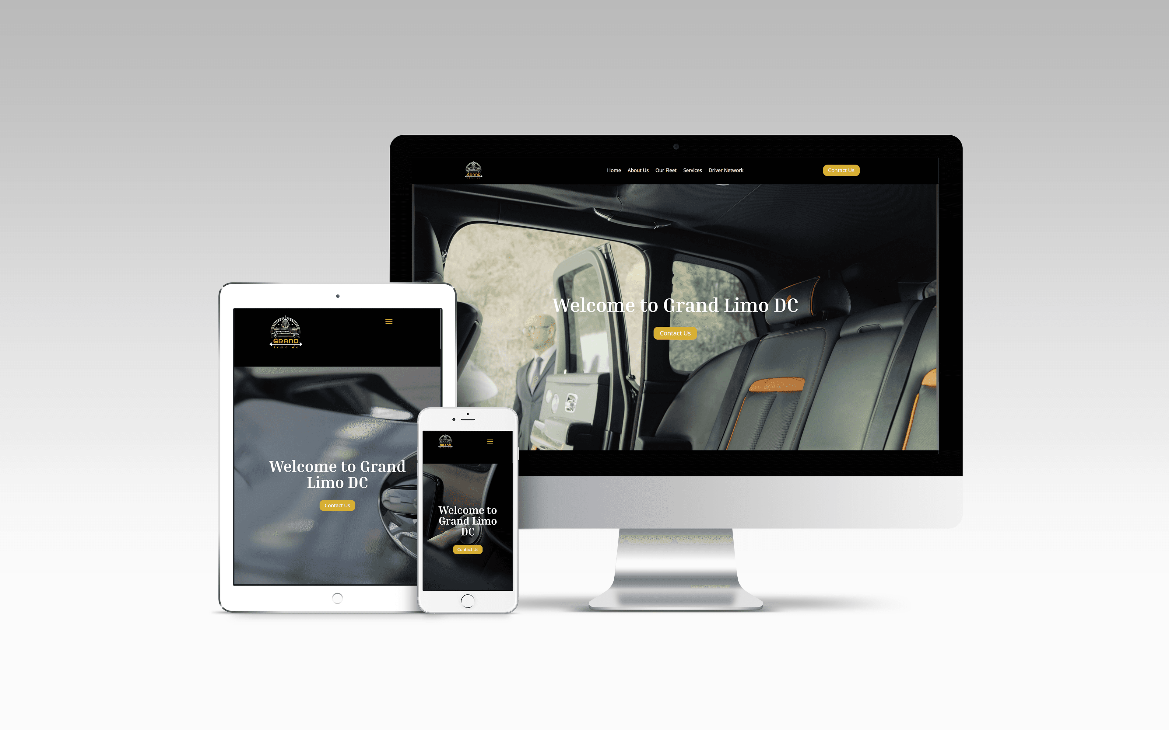 GrandLimoDC responsive website mockup