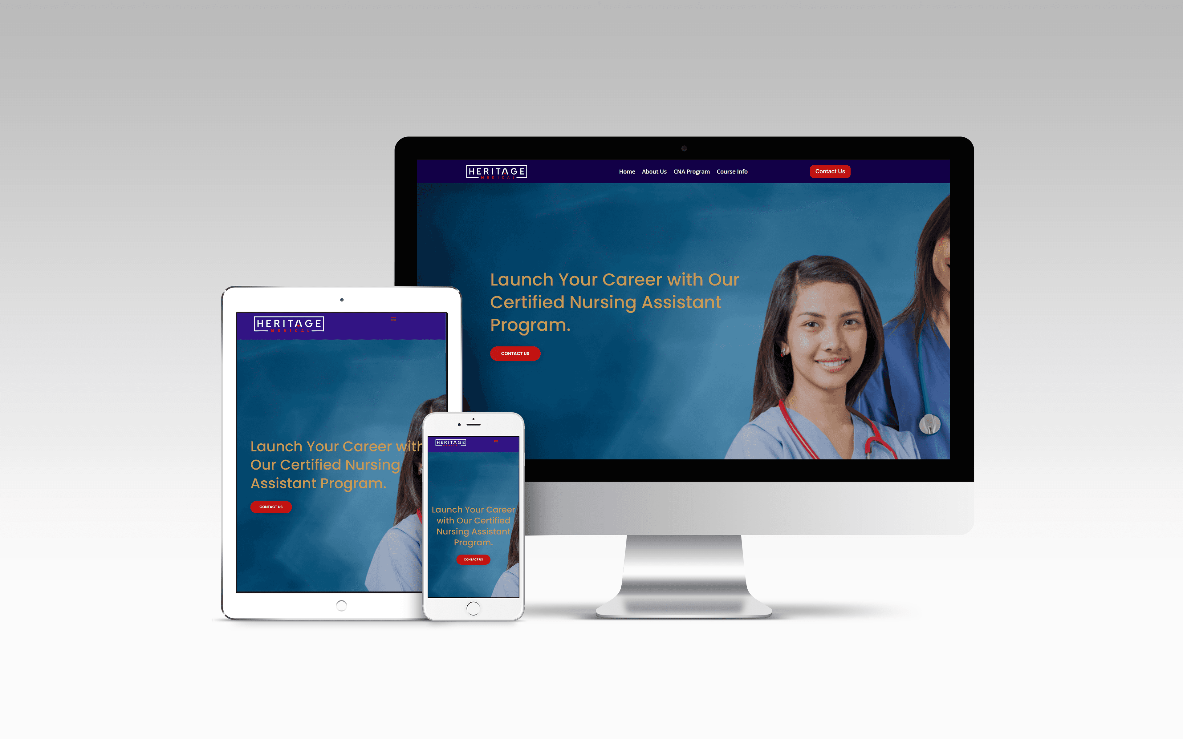 Heritage Educational Center responsive website mockup