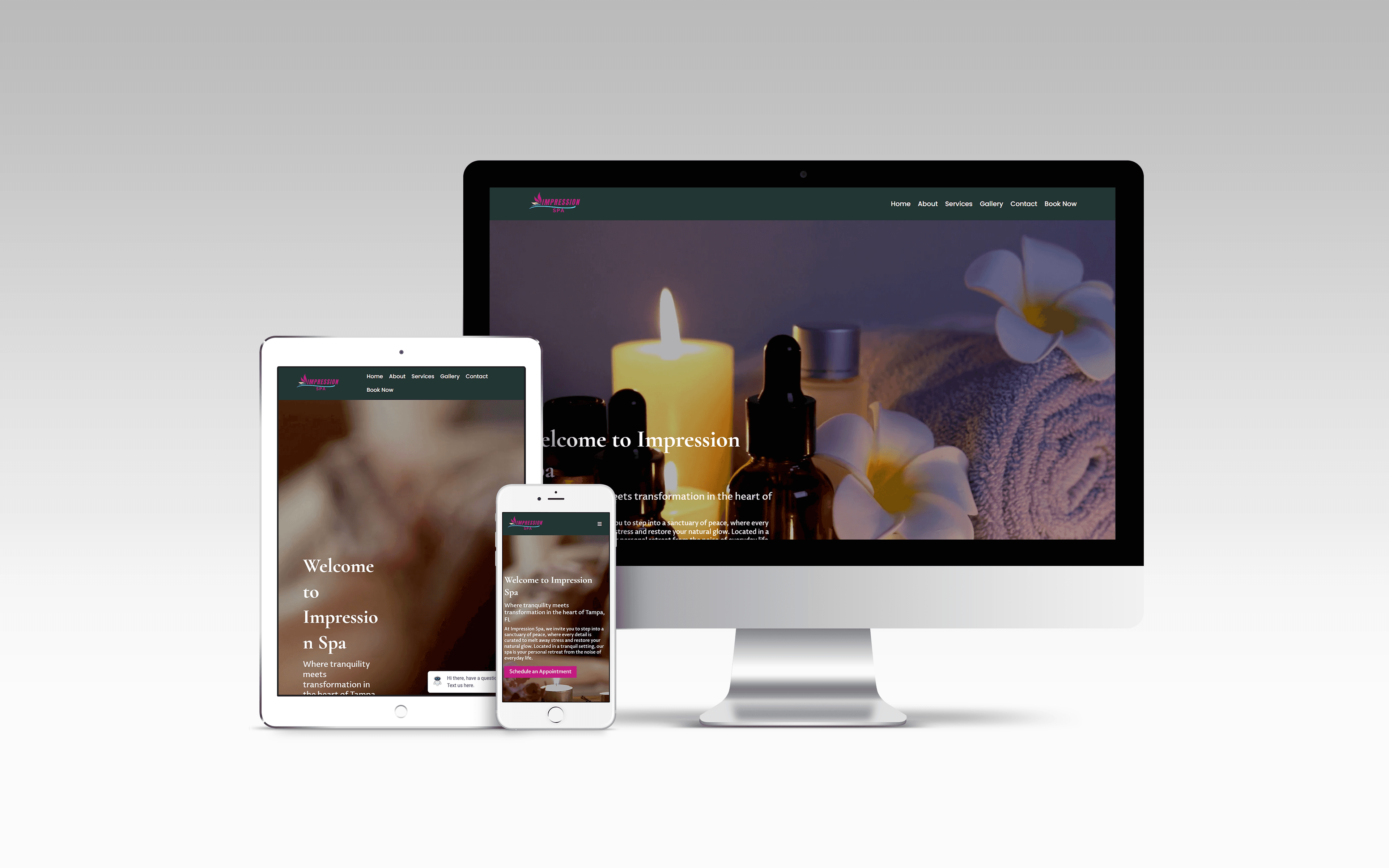 Impression Spa responsive website mockup