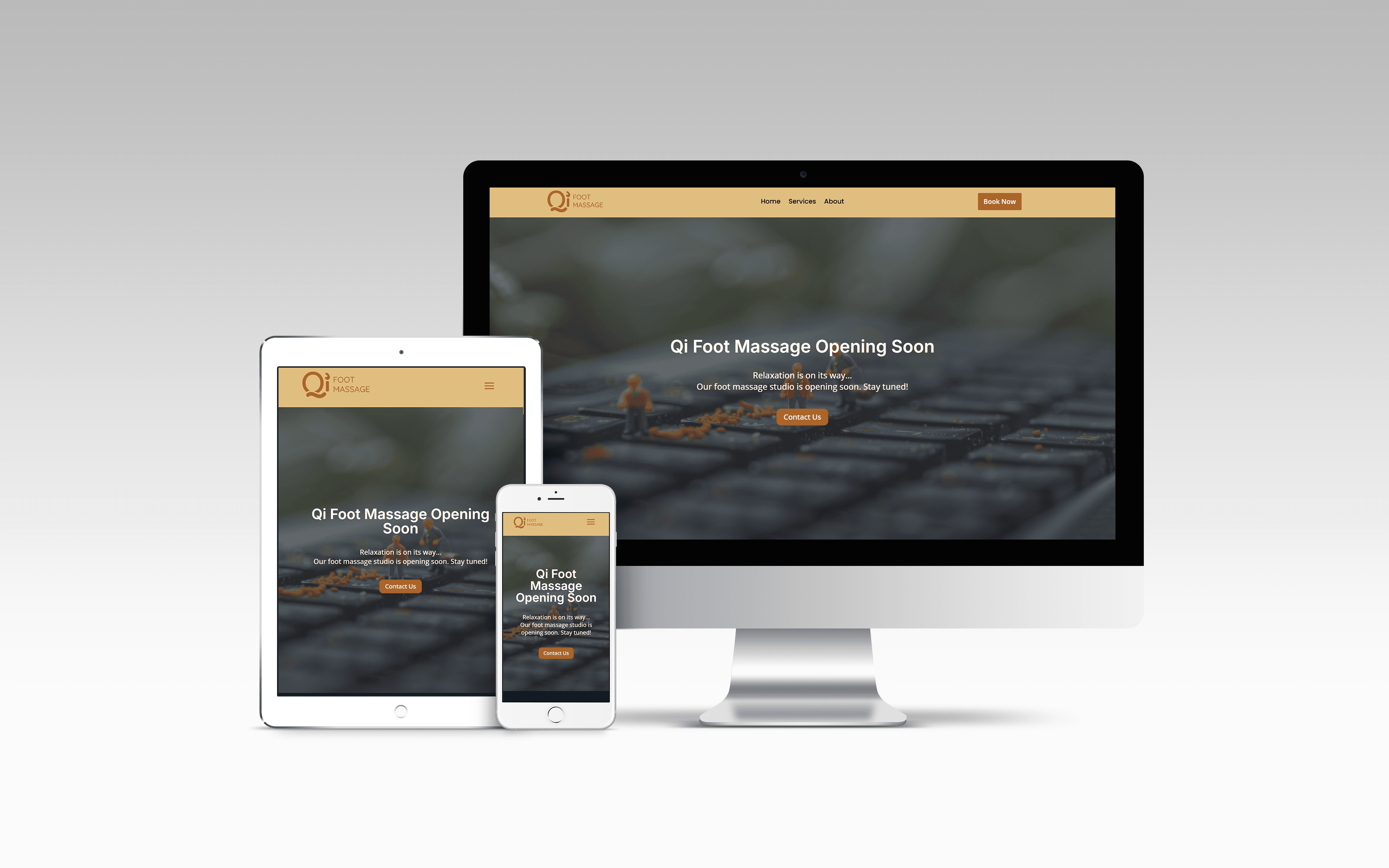 Qi Foot Massage responsive website mockup