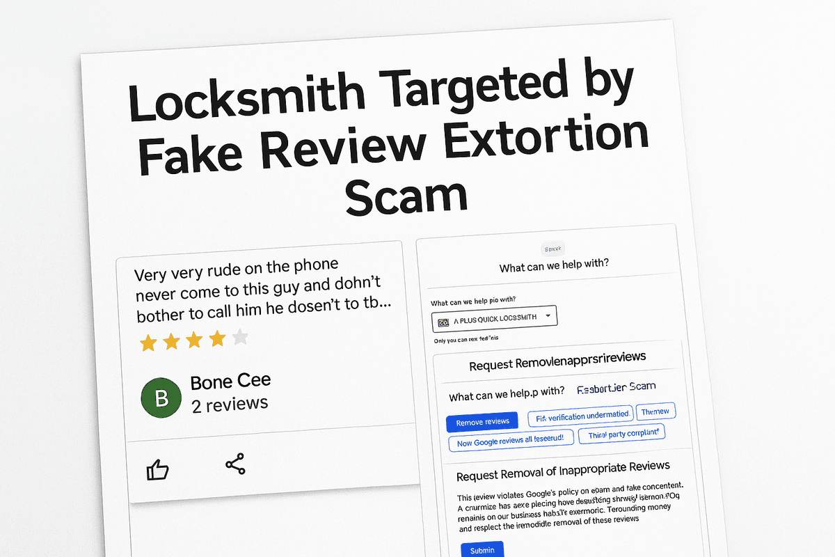 Fighting Fake Review Extortion: How "A PLUS QUICK LOCKSMITH" and Make It Viral Media Took Action Against Online Scammers